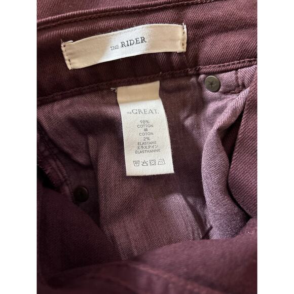 THE GREAT. “The Rider” Wide Leg Jean — Size 25 — Wine/Burgundy - Picture 9 of 15